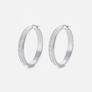 Creolen Strass Silber groß Creolen Strass Silber groß