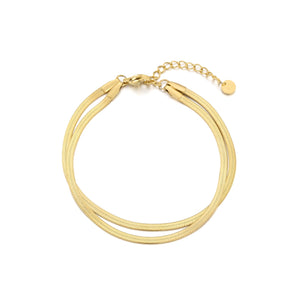 Doppelschichtiges Armband mit Muster Gold Doppelschichtiges Armband mit Muster Gold