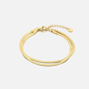 Doppelschichtiges Armband mit Muster Gold Doppelschichtiges Armband mit Muster Gold