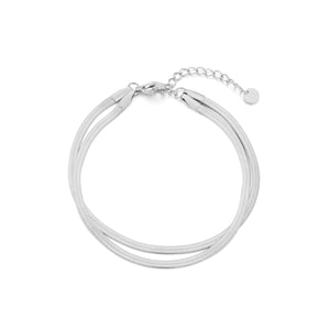 Doppelschichtiges Armband mit Muster Silber Doppelschichtiges Armband mit Muster Silber