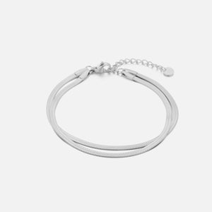 Doppelschichtiges Armband mit Muster Silber Doppelschichtiges Armband mit Muster Silber