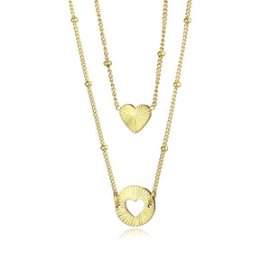 Doppelte Liebe Goldene Halsketten-Sets Doppelte Liebe Goldene Halsketten-Sets