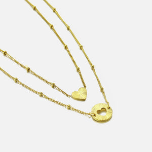 Doppelte Liebe Goldene Halsketten-Sets Doppelte Liebe Goldene Halsketten-Sets