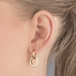 Doppelte Ohrringe mit Strass Gold Doppelte Ohrringe mit Strass Gold