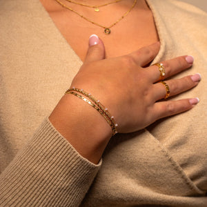 Doppelter Armreif rosa Gold Doppelter Armreif rosa Gold