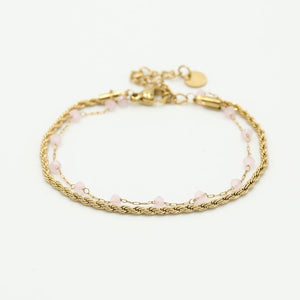 Doppelter Armreif rosa Gold Doppelter Armreif rosa Gold