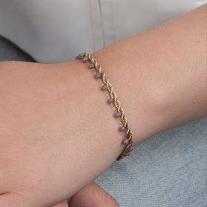 Doppeltes Armband Gold/lila Doppeltes Armband Gold/lila