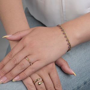 Doppeltes Armband Gold/lila Doppeltes Armband Gold/lila