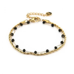 Doppeltes Armband Gold/schwarz Doppeltes Armband Gold/schwarz
