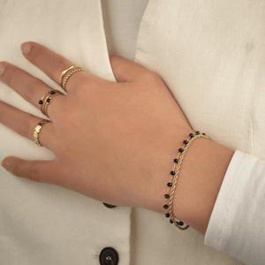 Doppeltes Armband Gold/schwarz Doppeltes Armband Gold/schwarz