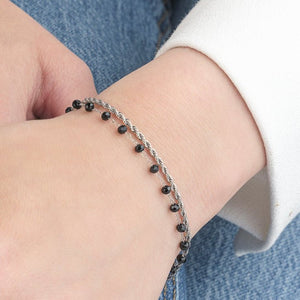 Doppeltes Armband Silber/schwarz Doppeltes Armband Silber/schwarz