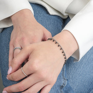 Doppeltes Armband Silber/schwarz Doppeltes Armband Silber/schwarz