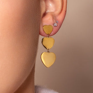 Drei hängende Herzen Gold Drei hängende Herzen Gold