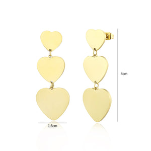 Drei hängende Herzen Gold Drei hängende Herzen Gold