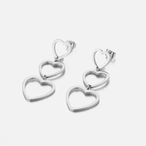 Drei hängende offene Herzen Silber Drei hängende offene Herzen Silber