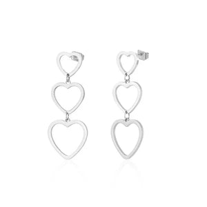 Drei hängende offene Herzen Silber Drei hängende offene Herzen Silber