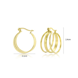 Dreischichtige Creolen Gold Dreischichtige Creolen Gold