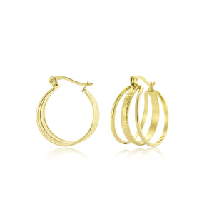 Dreischichtige Creolen Gold Dreischichtige Creolen Gold