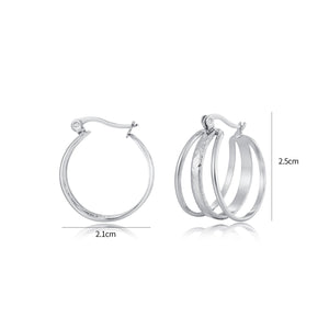 Dreischichtige Creolen Silber Dreischichtige Creolen Silber