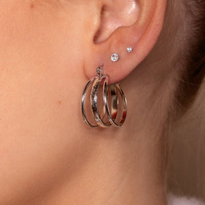 Dreischichtige Creolen Silber Dreischichtige Creolen Silber