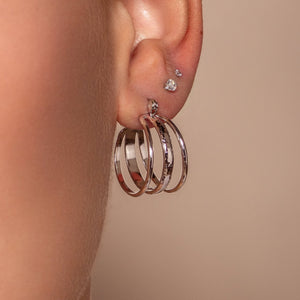 Dreischichtige Creolen Silber Dreischichtige Creolen Silber