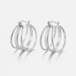 Dreischichtige Creolen Silber Dreischichtige Creolen Silber