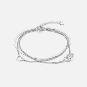 Dreischichtiges Herzdesign Armband Silber Dreischichtiges Herzdesign Armband Silber