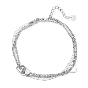 Dreischichtiges Herzdesign Armband Silber Dreischichtiges Herzdesign Armband Silber