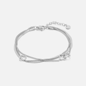 Dreischichtiges Kleeblatt Armband Silber Dreischichtiges Kleeblatt Armband Silber