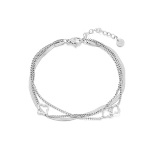 Dreischichtiges Kleeblatt Armband Silber Dreischichtiges Kleeblatt Armband Silber