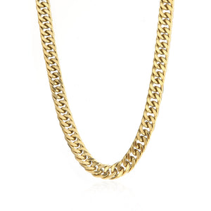 Flache Cuban-Kette 10 mm Gold Flache Cuban-Kette 10 mm Gold