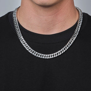 Flache Cuban-Kette 10 mm Silber Flache Cuban-Kette 10 mm Silber