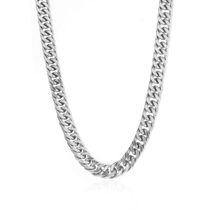 Flache Cuban-Kette 10 mm Silber Flache Cuban-Kette 10 mm Silber