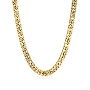Flache Cuban-Kette 8 mm Gold Flache Cuban-Kette 8 mm Gold
