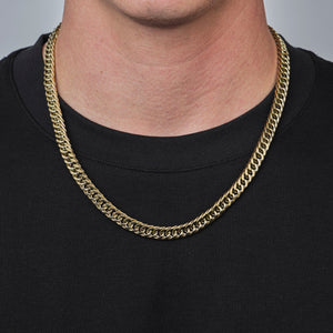 Flache Cuban-Kette 8 mm Gold Flache Cuban-Kette 8 mm Gold