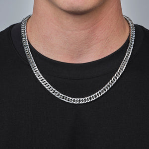 Flache Cuban-Kette 8 mm Silber Flache Cuban-Kette 8 mm Silber