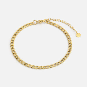 Flache Gliederarmband 4 mm Gold Flache Gliederarmband 4 mm Gold