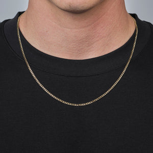 Flache Gliederkette 2 mm Gold Flache Gliederkette 2 mm Gold