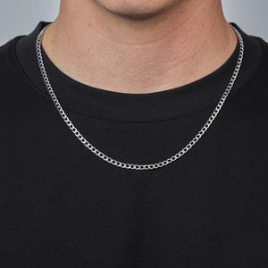 Flache Gliederkette 4 mm Silber Flache Gliederkette 4 mm Silber