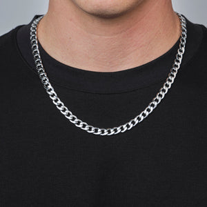 Flache Gliederkette 8 mm Silber Flache Gliederkette 8 mm Silber