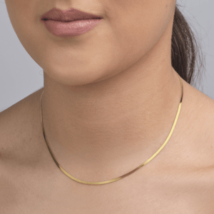 Flache Halskette 2mm Gold