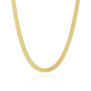 Flache Halskette 6mm Gold Flache Halskette 6mm Gold