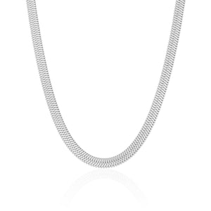 Flache Halskette 6mm Silber Flache Halskette 6mm Silber