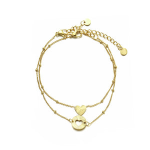 Armband-Set Double Love Gold Armband-Set Double Love Gold