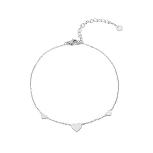 Fußkettchen drei Herzen Silber Fußkettchen drei Herzen Silber