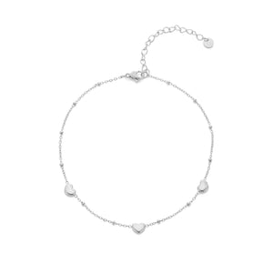 Fußkettchen drei volle Herzen Silber Fußkettchen drei volle Herzen Silber