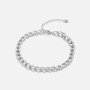 Fußkettchen Fancy Cuban Silber Fußkettchen Fancy Cuban Silber