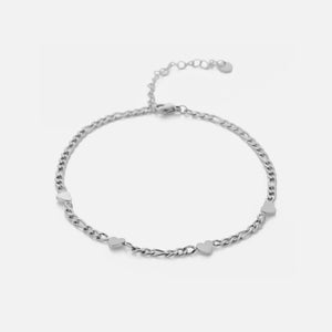 Fußkettchen Figaro Herzen Silber Fußkettchen Figaro Herzen Silber