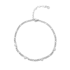 Fußkettchen Figaro Herzen Silber Fußkettchen Figaro Herzen Silber