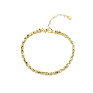 Fußkettchen gedreht 4mm Gold Fußkettchen gedreht 4mm Gold